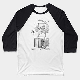 Grain Separator Vintage Retro Patent Hand Drawing Funny Novelty Gift Baseball T-Shirt